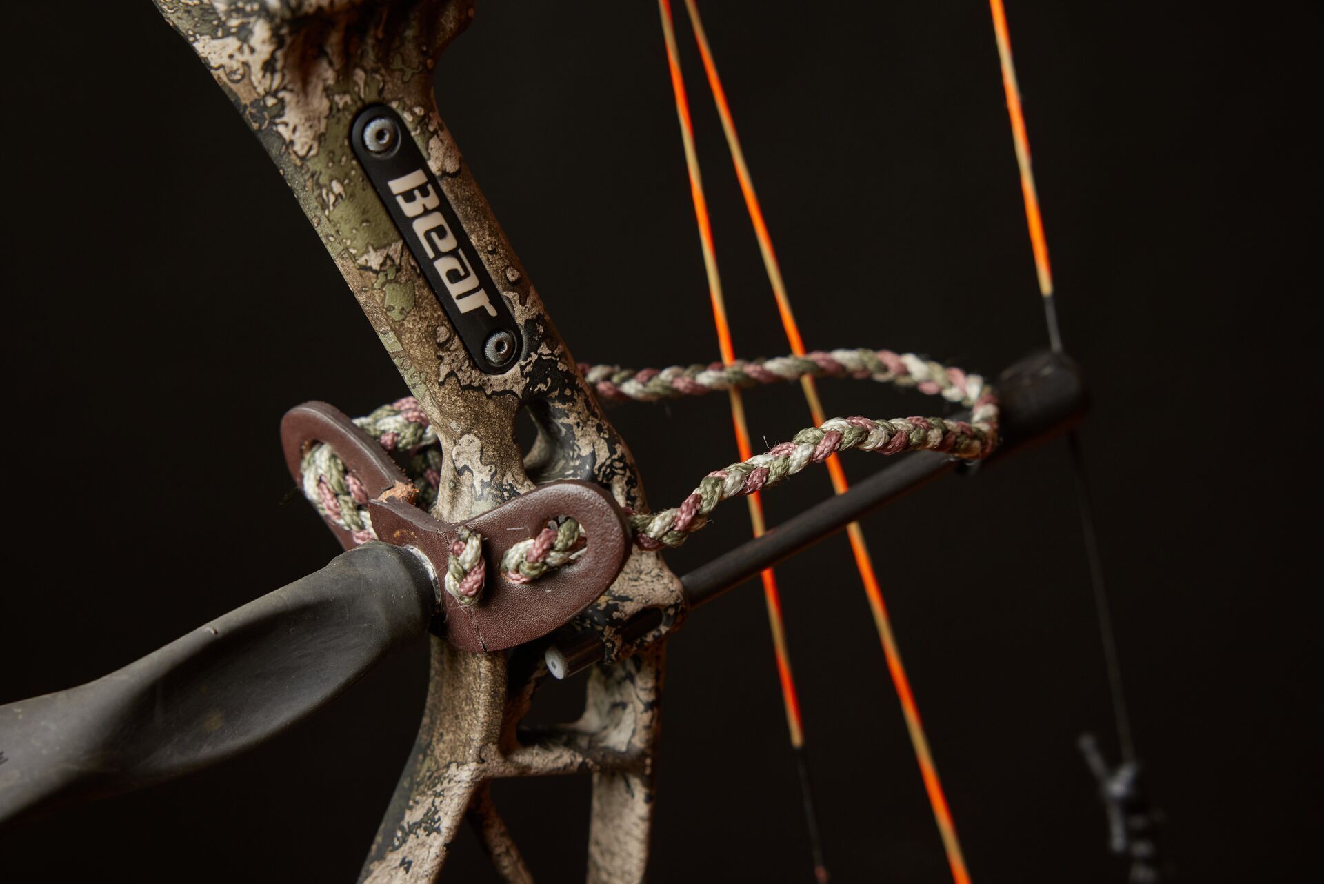 A bow sling on a bow.
