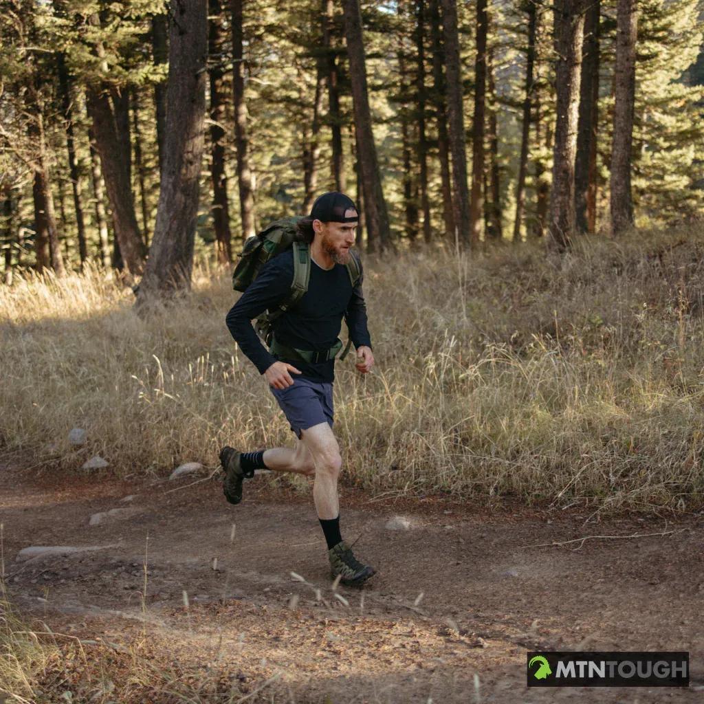 A guy runs a trail with a weighted pack, when should a hunter get in shape for a hunt concept.