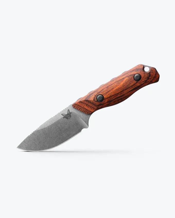 Benchmade hidden canyon hunter knife on white background.