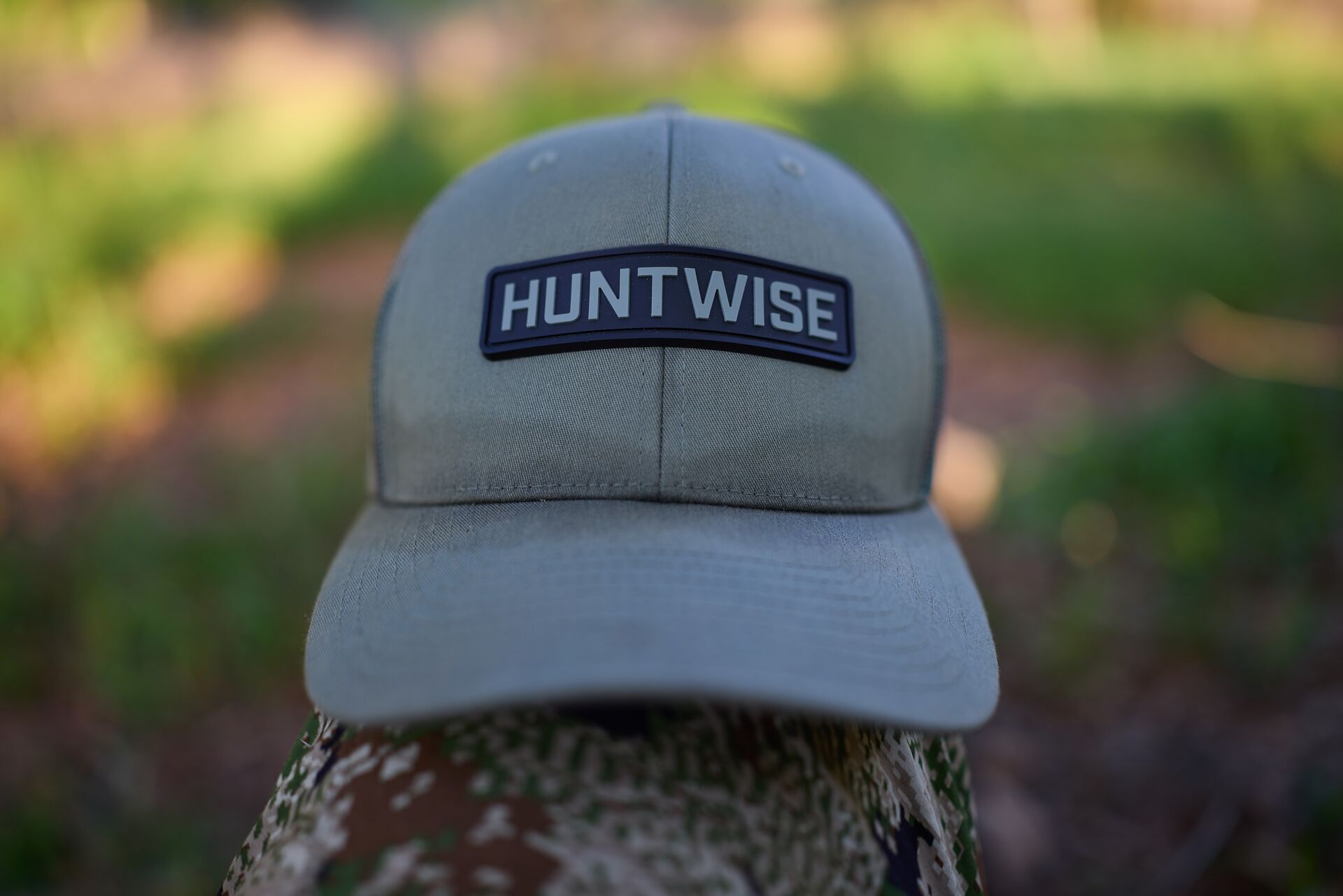 A HuntWise hat on someone