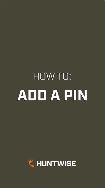 A video shows how to add pins in the HuntWise app.