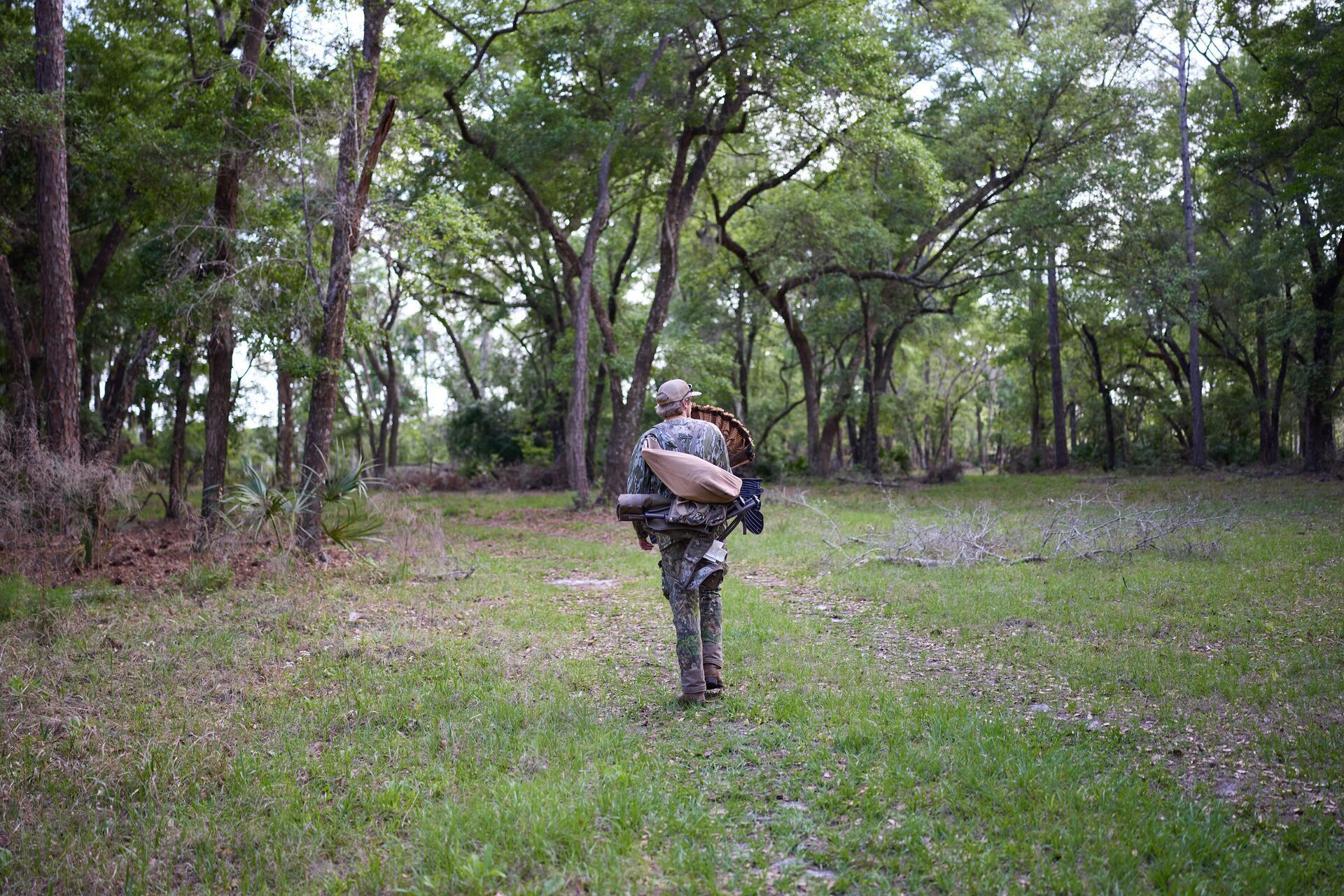 Turkey hunter with gear in Florida.