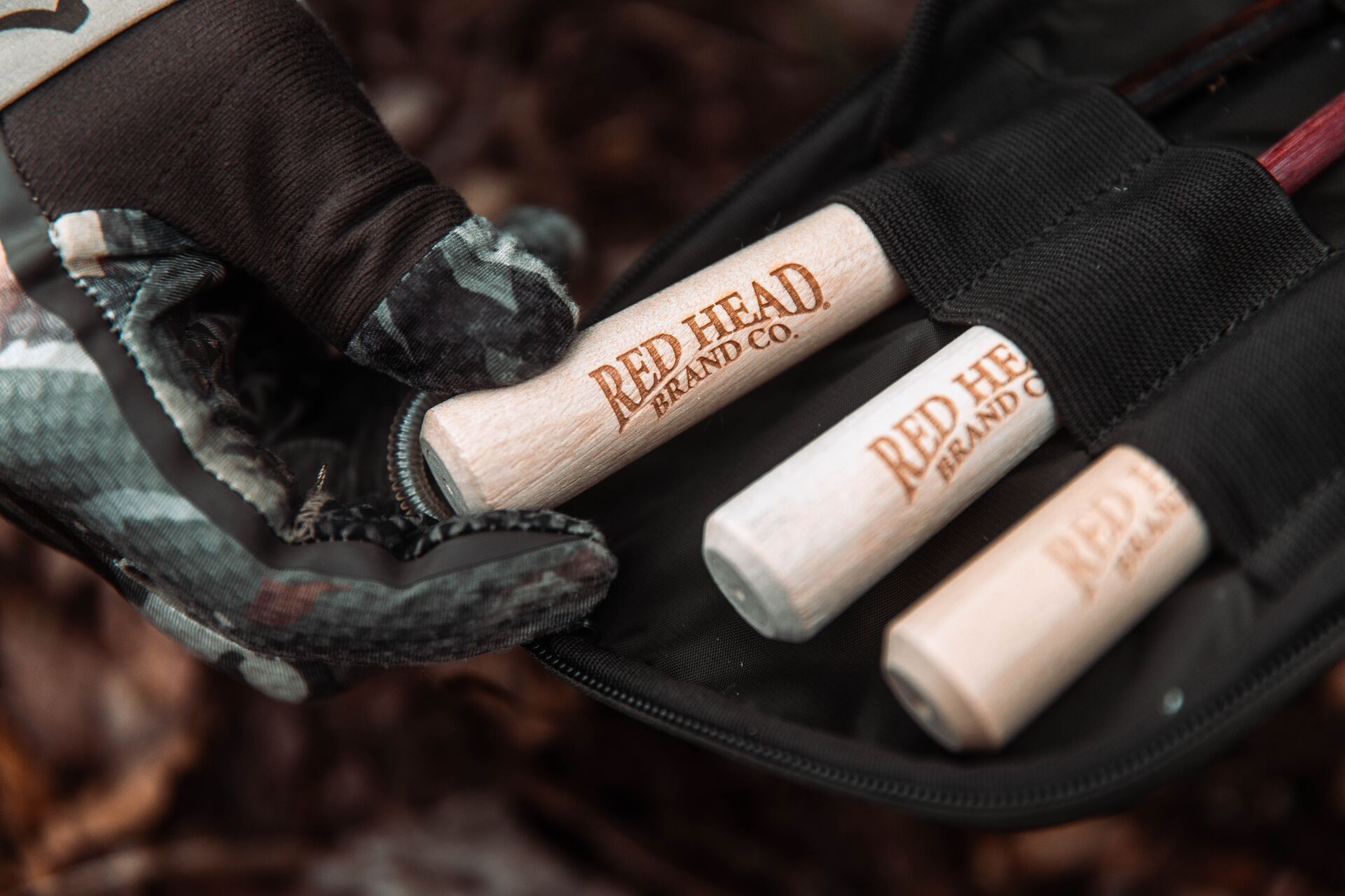 Close-up of turkey call strikers.
