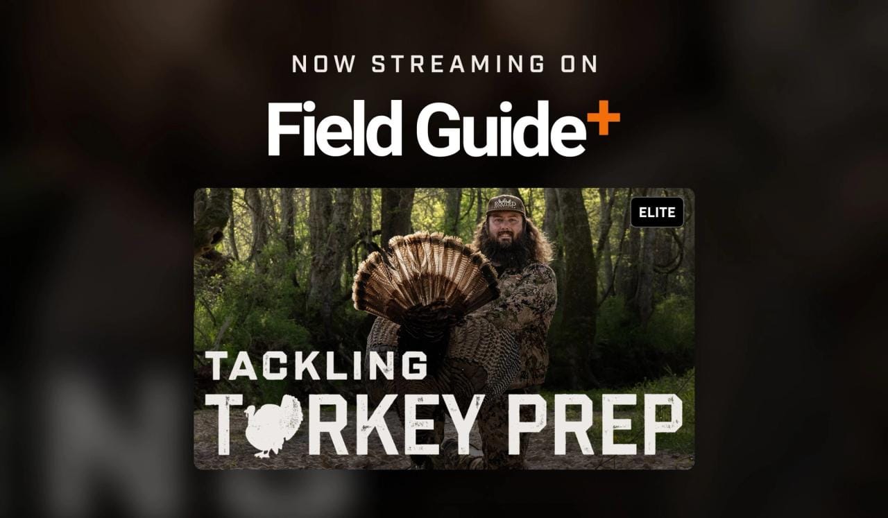 A preview image highlighting the Tackling Turkey Prep video series for HuntWise FieldGuide+.