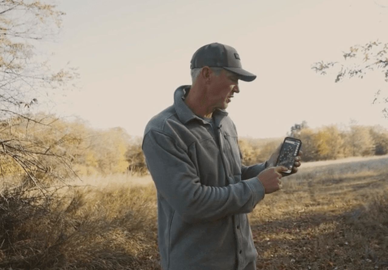 John Dudley using the HuntWise app. 