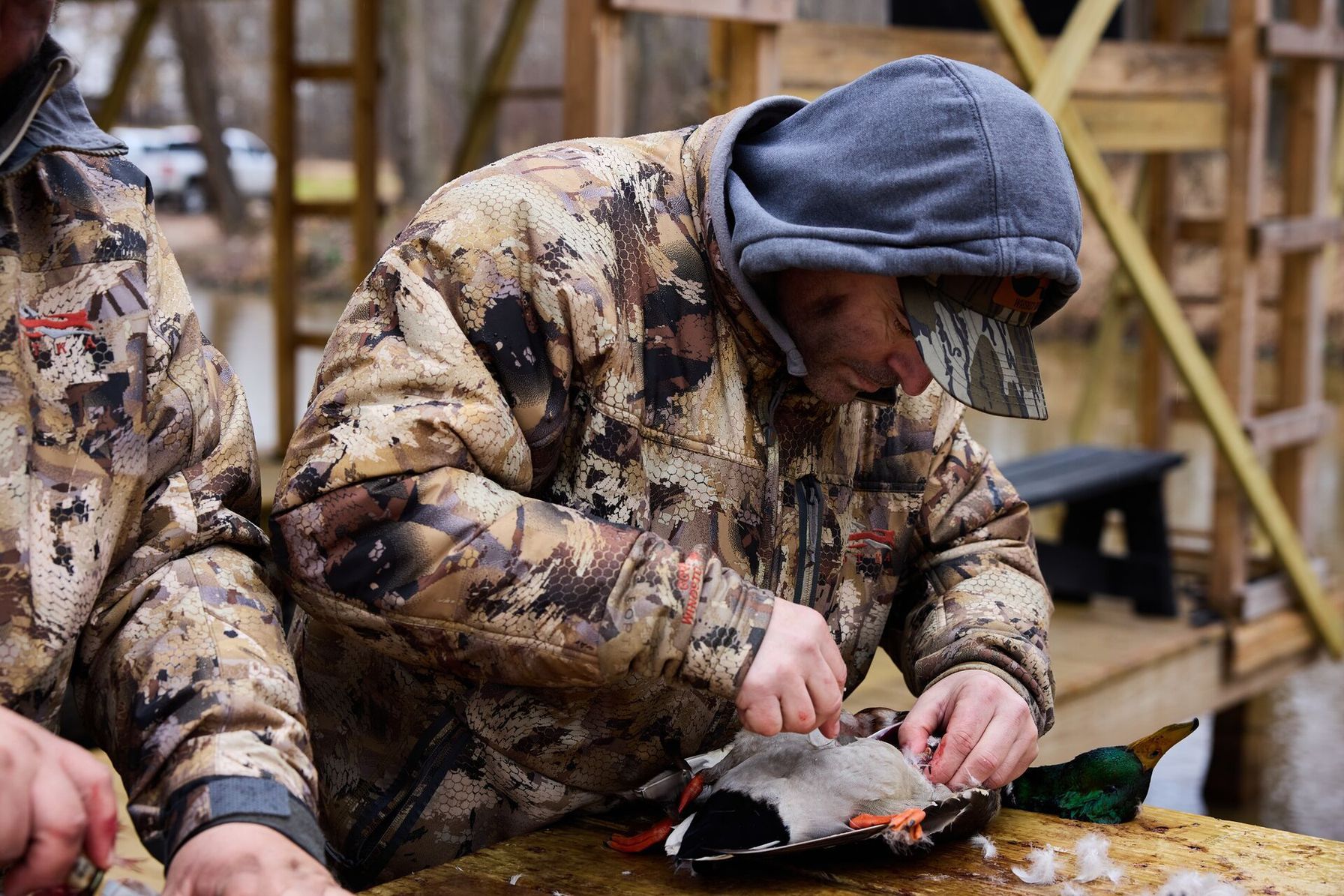 A hunter harvest waterfowl, is hunting ethical concept.