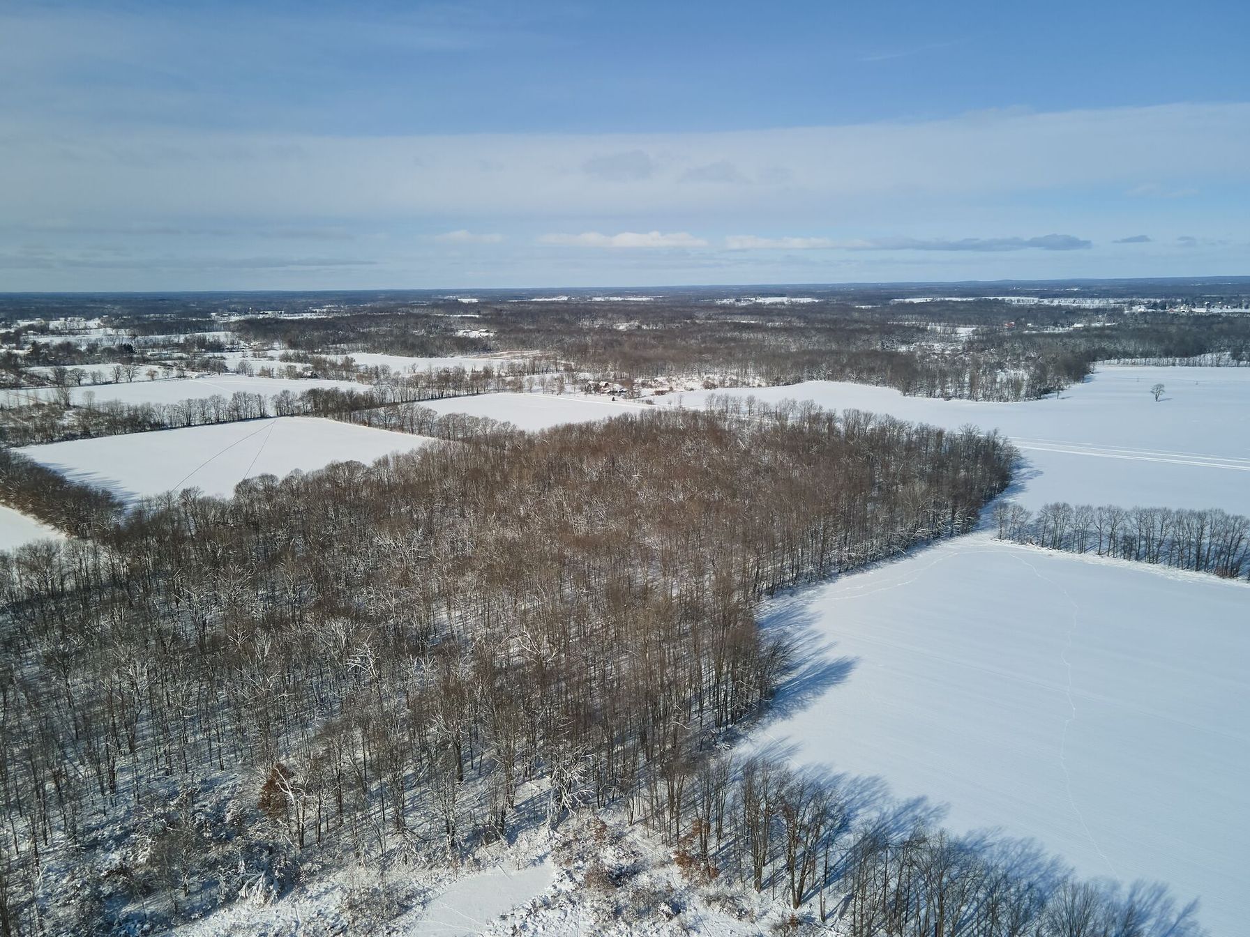 Arial view of a winter habitat for muzzleloader hunting.