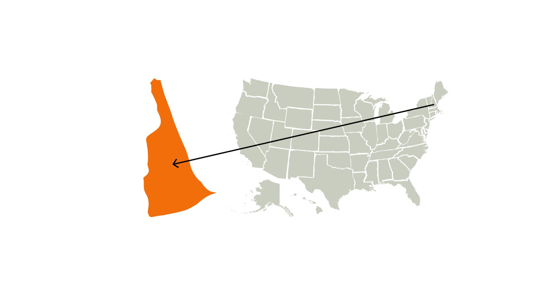 A map of the U.S. highlighting the state of New Hampshire.