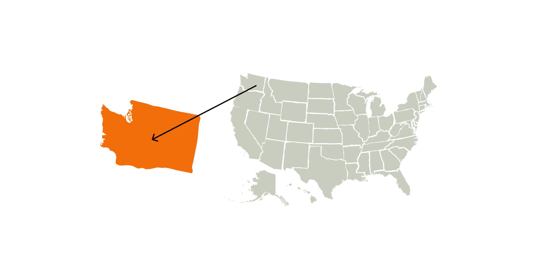 A map illustration highlighting Washington state.