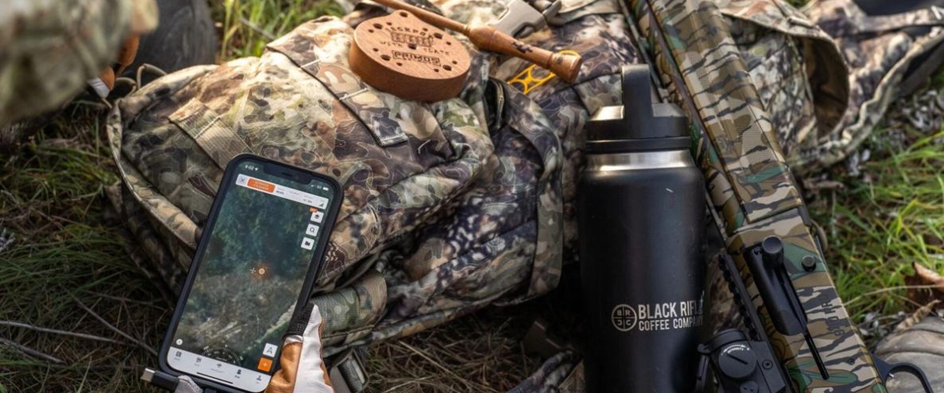 Close-up of hunting must-haves.