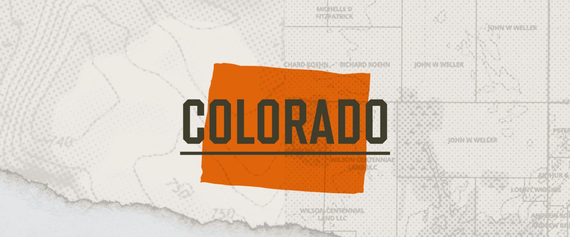 A graphic of the state of Colorado representing Colorado hunting season dates.