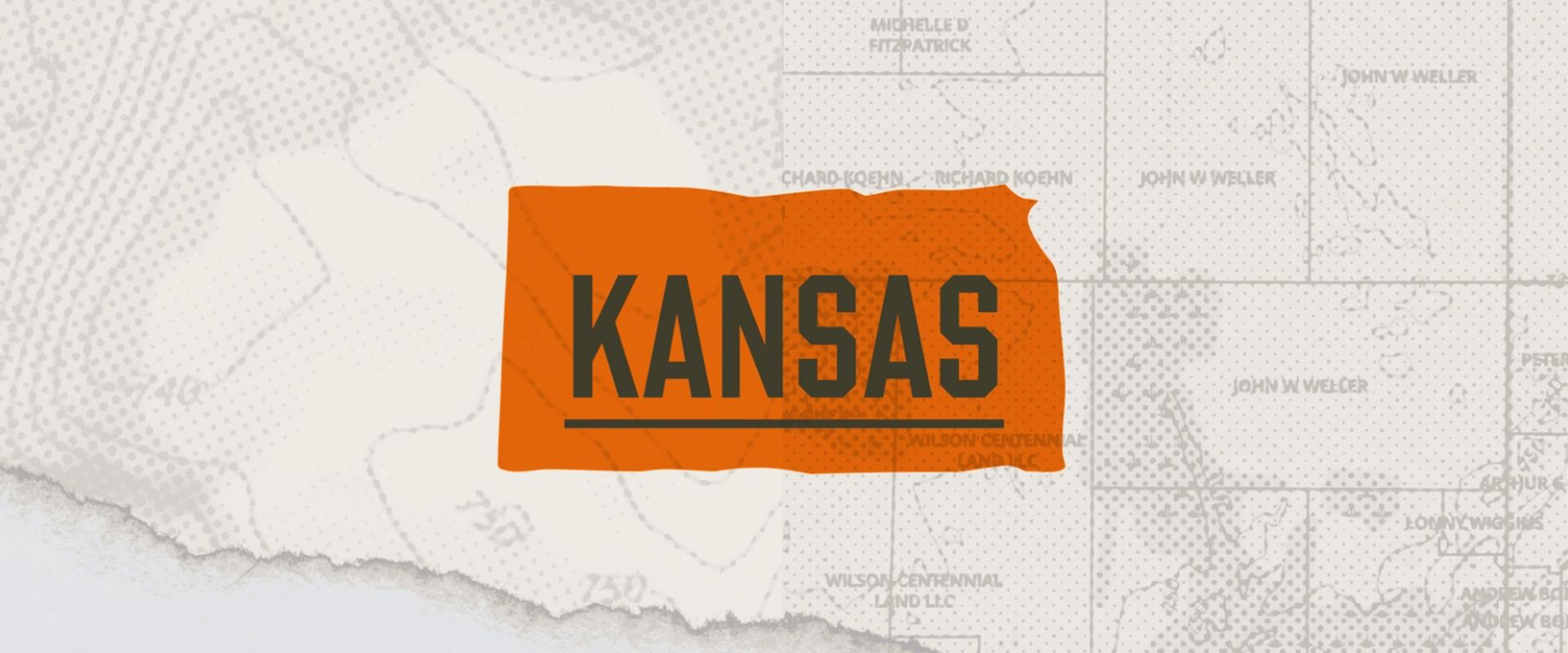 A graphic of the state of Kansas representing the Kansas hunting seasons.
