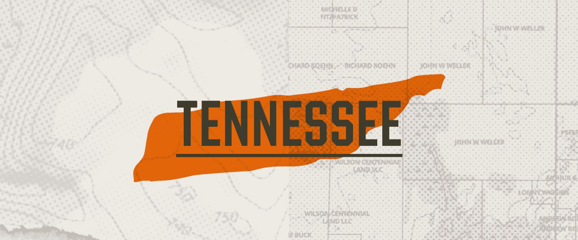 A graphic of the state of Tennessee representing Tennessee hunting seasons.