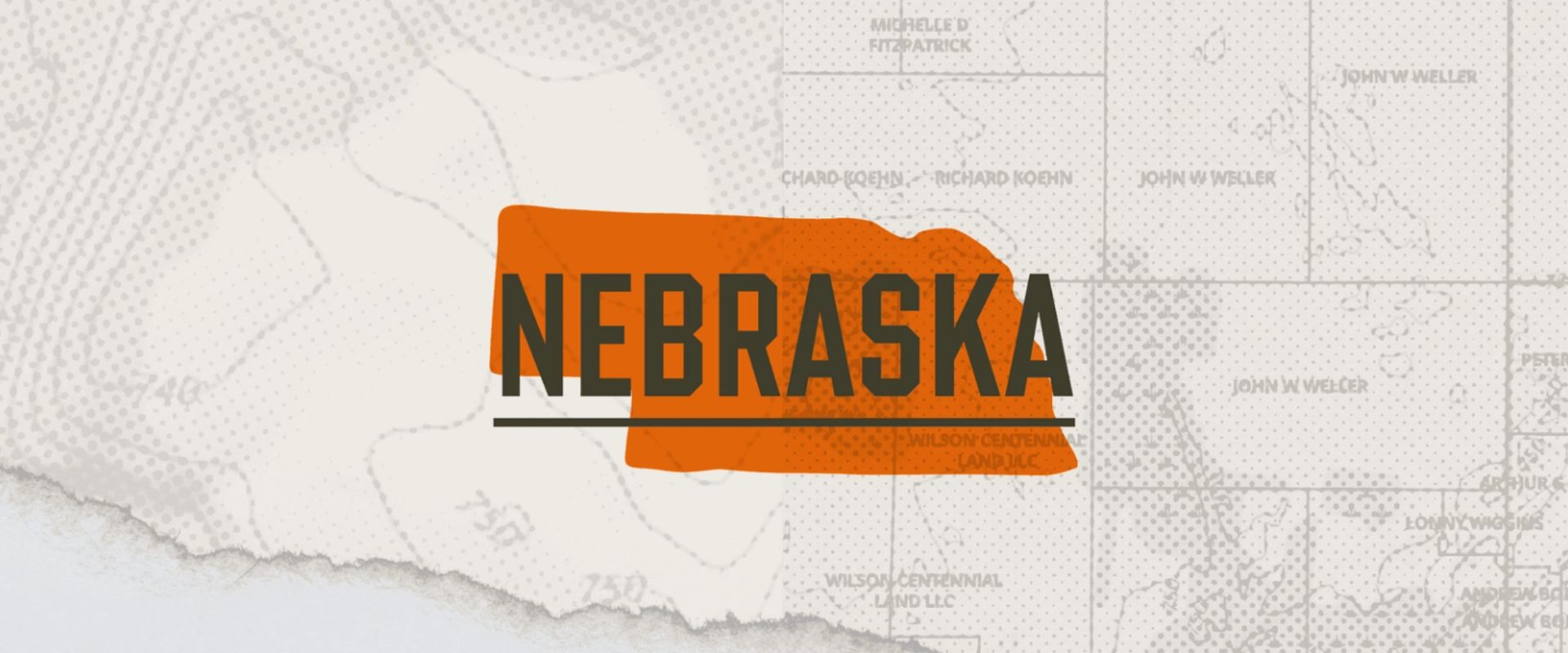 Illustration of the state of Nebraska representing the Nebraska hunting seasons.