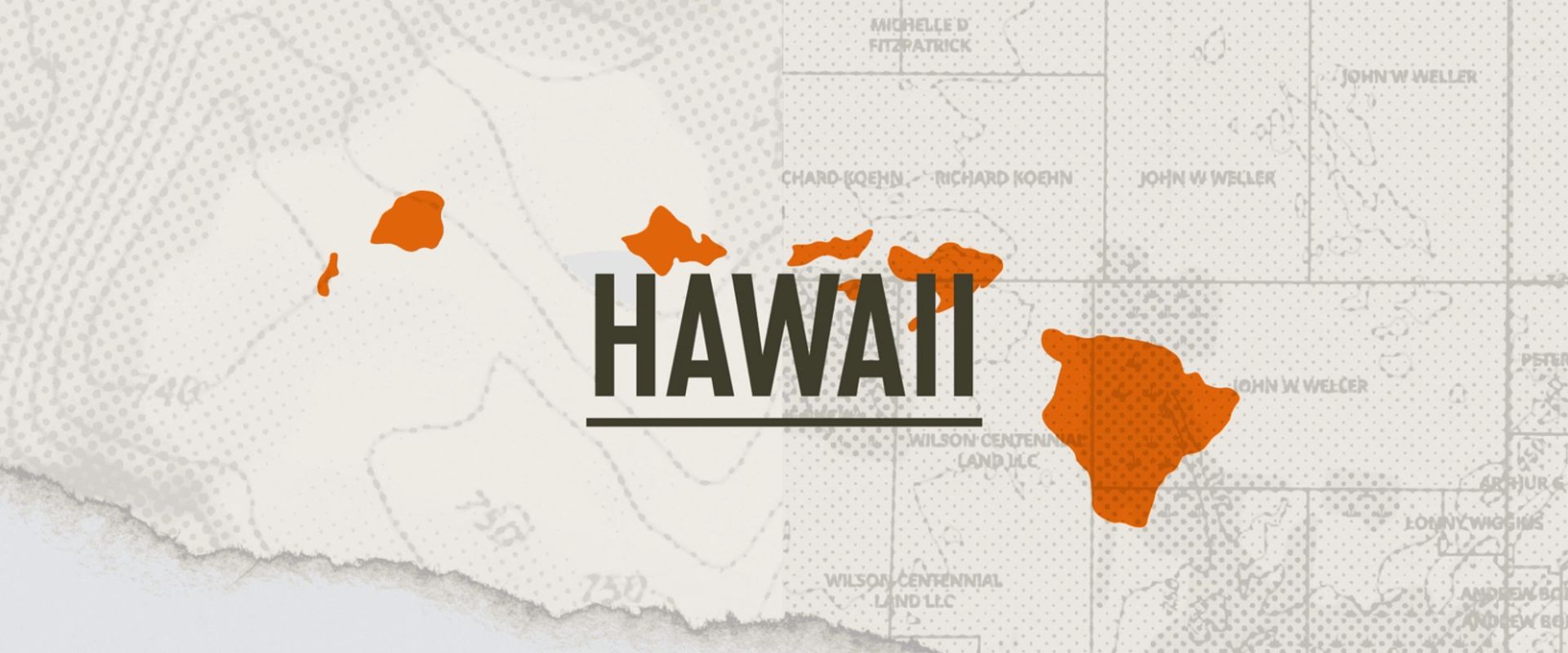 A graphic of the state of Hawaii representing hunting in Hawaii.