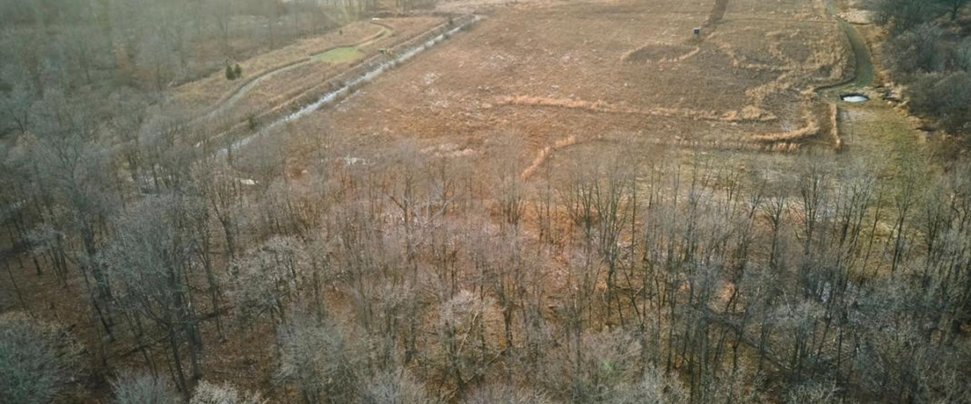 Overhead view of land late season, how to find property lines in Missouri concept. 