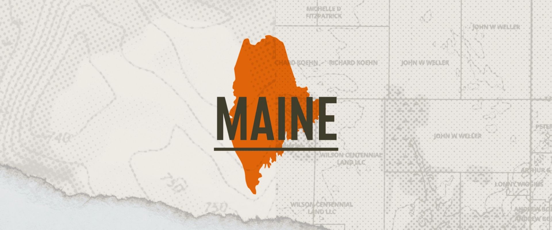 A graphic of the state of Maine representing the hunting seasons in Maine.