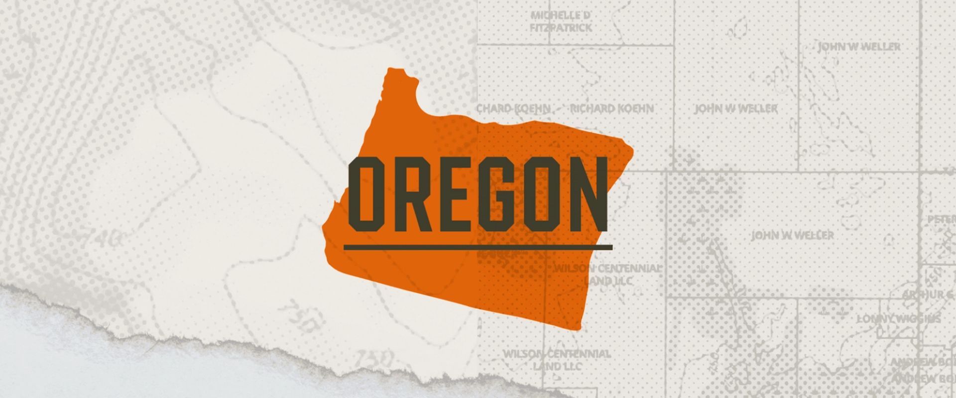 A graphic of the state of Oregon representing the Oregon hunting seasons.