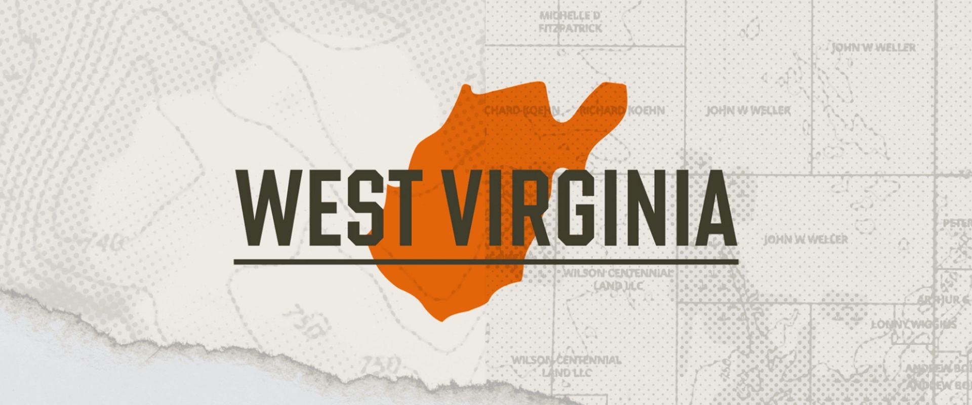 A graphic of the state of West Virginia representing West Virginia hunting seasons.