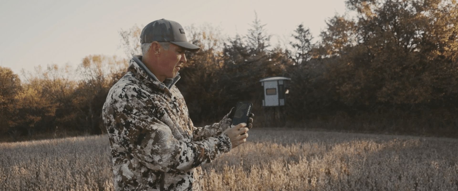 John Dudley shows the HuntWise hunting app.