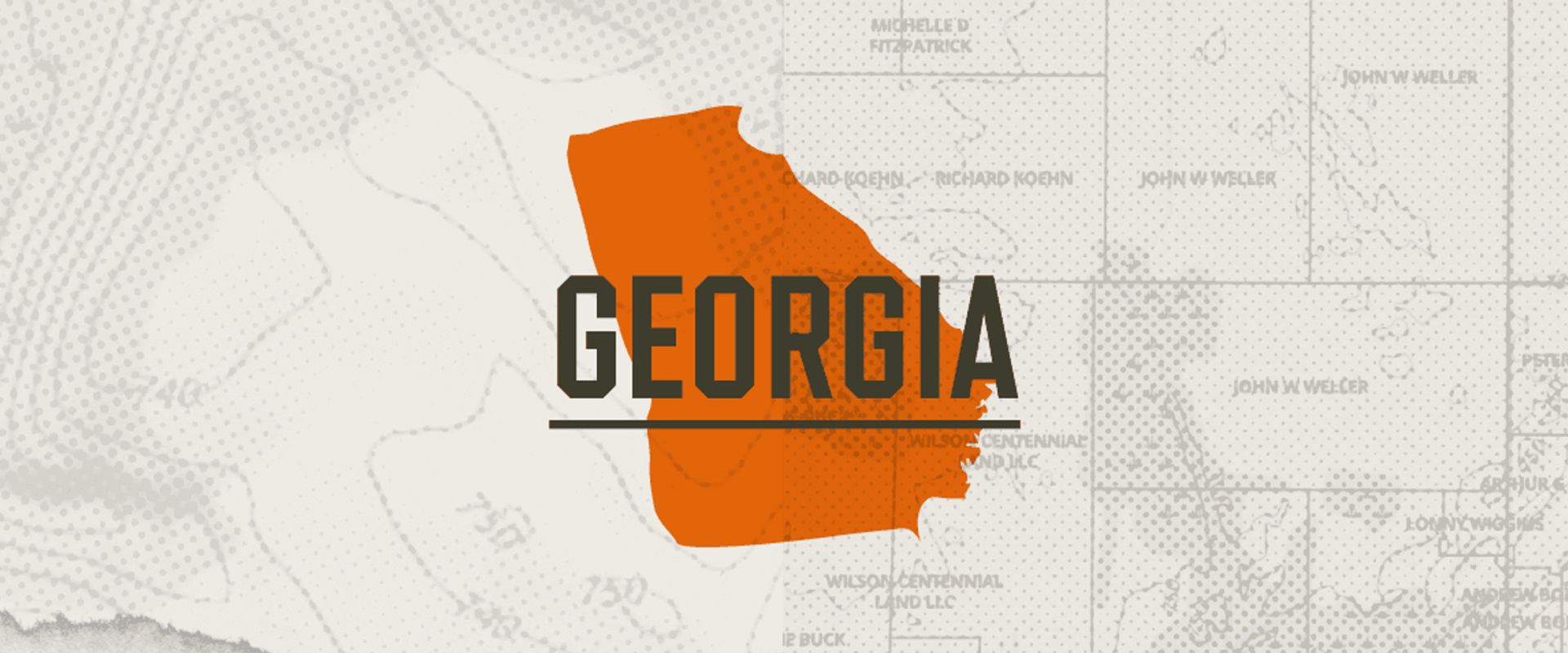 A graphic of the state of Georgia representing Georgia hunting seasons.