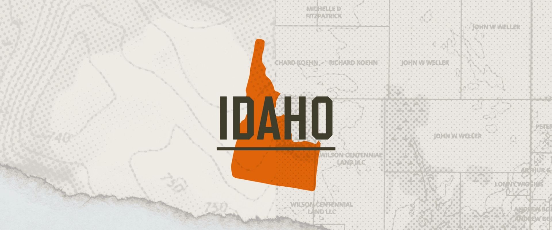 A graphic of the state of Idaho representing hunting in Idaho.