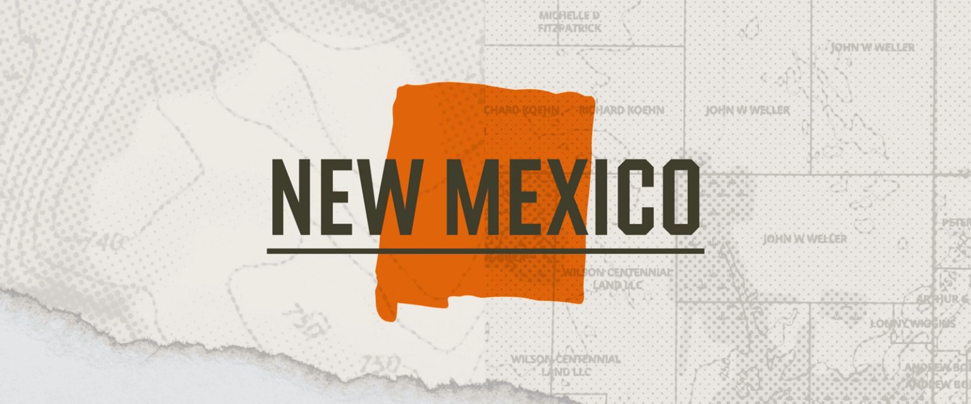 A graphic of the state of New Mexico representing the New Mexico hunting seasons