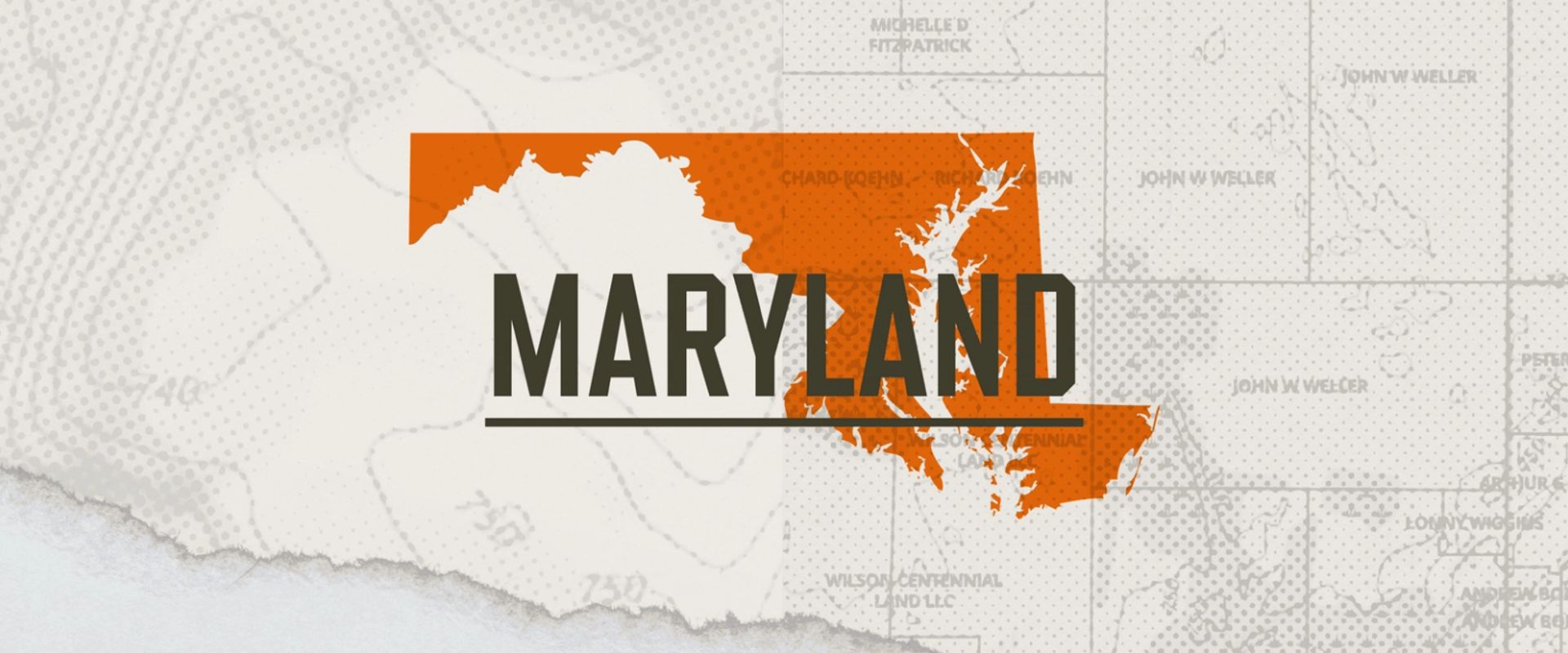 Illustration of the state of Maryland, hunting season in Maryland concept. 