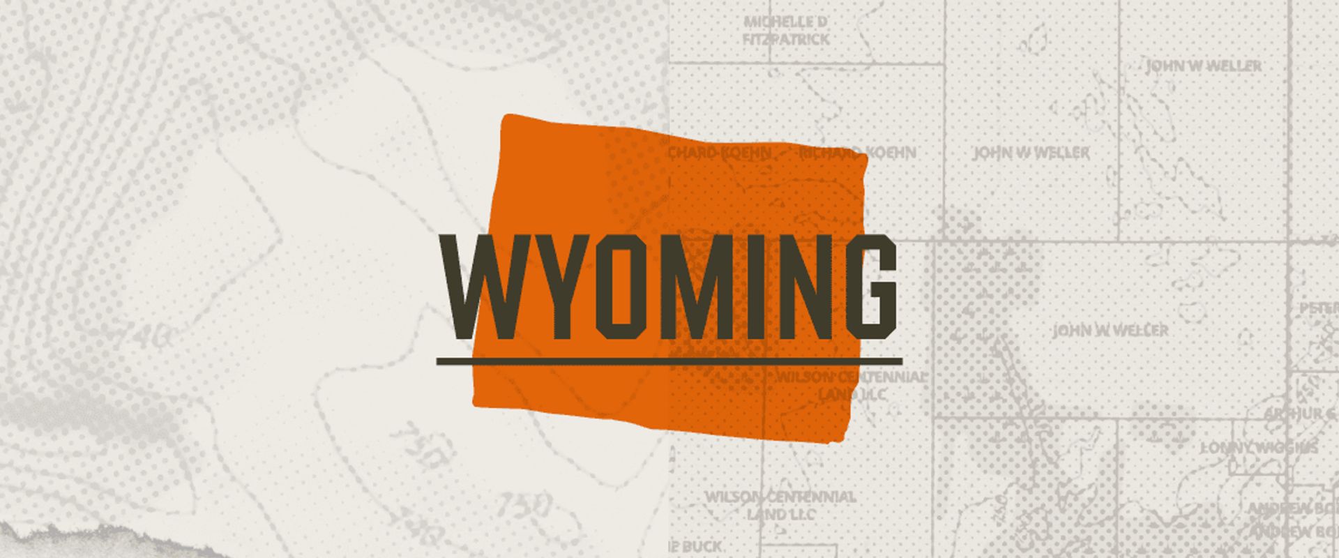 A graphic of the state of Wyoming representing Wyoming hunting seasons.
