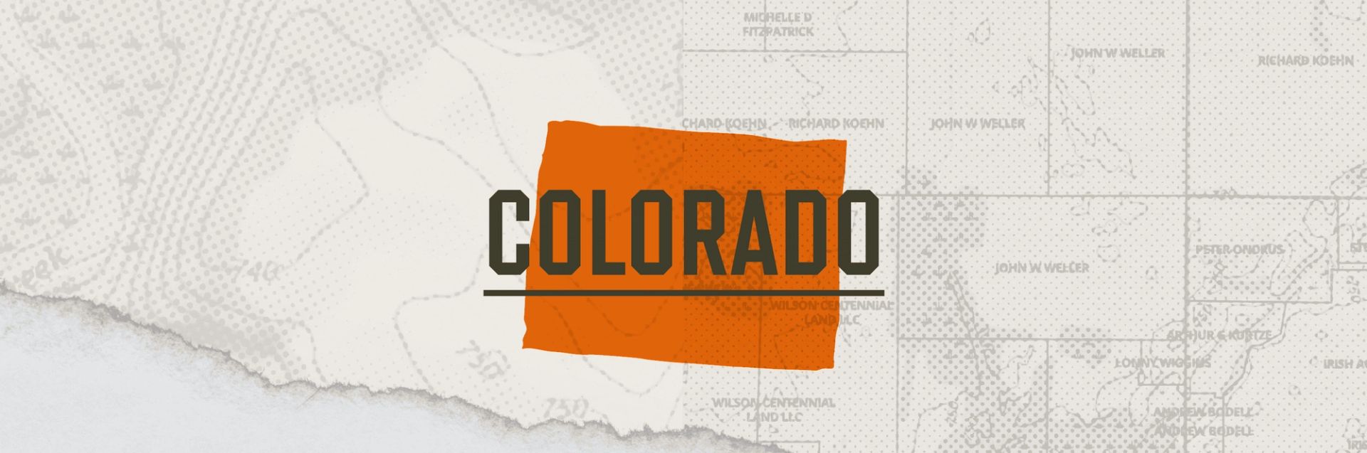 A graphic of the state of Colorado representing Colorado hunting season dates.