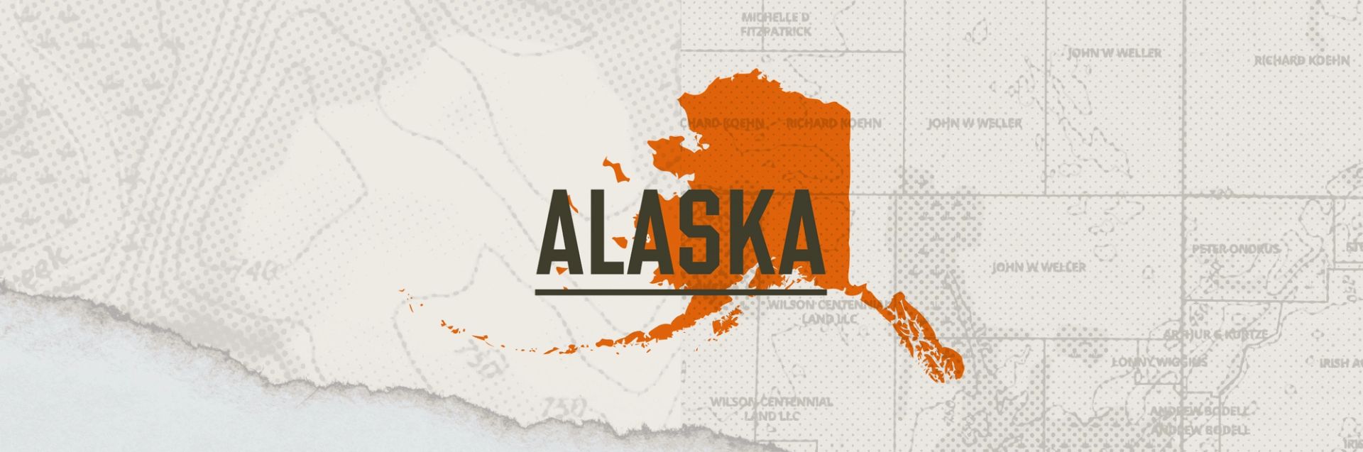 A graphic of the state of Alaska representing Alaska hunting seasons.