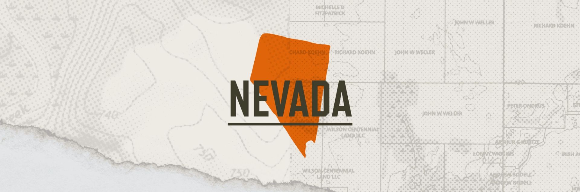 A graphic of the state of Nevada representing the Nevada hunting season.