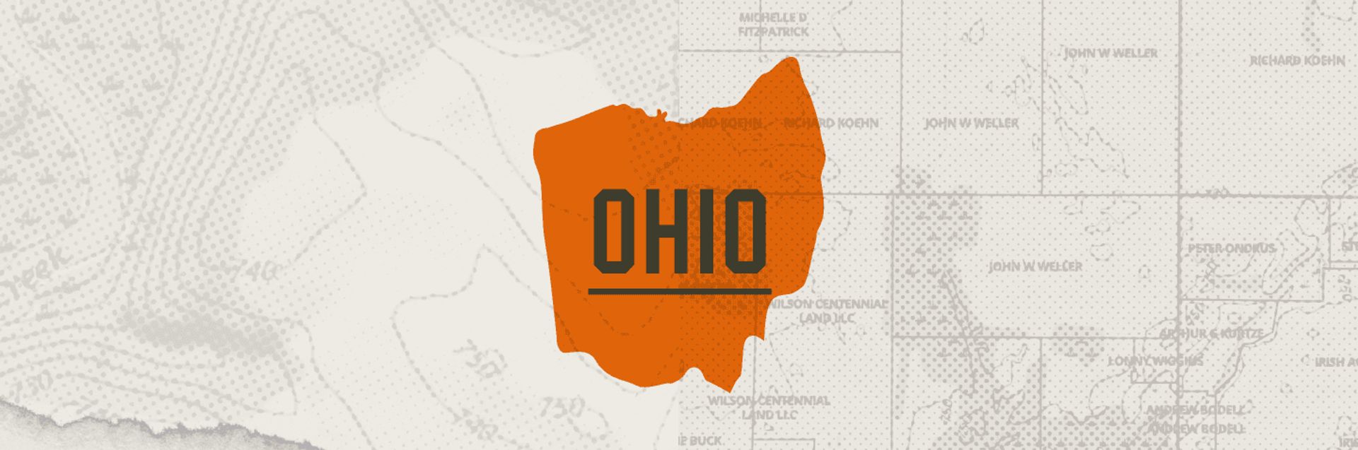 A graphic of the state of Ohio representing Ohio hunting seasons.