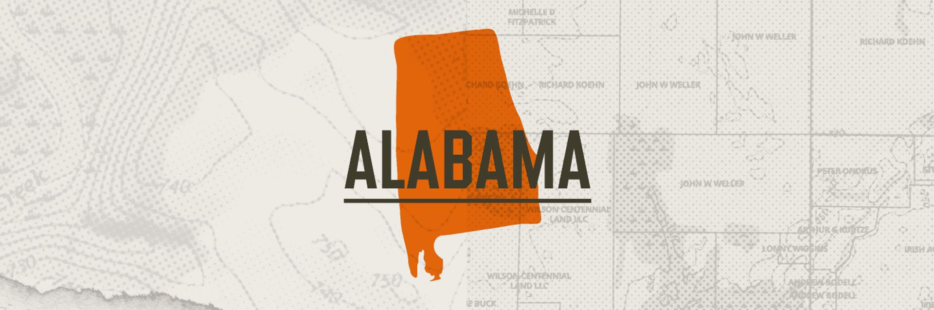Graphic of the state of Alabama, Alabama hunting concept. 