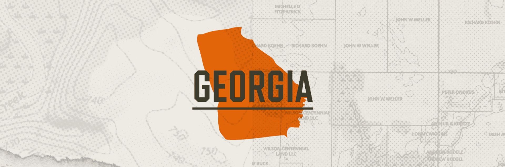 A graphic of the state of Georgia representing Georgia hunting seasons.