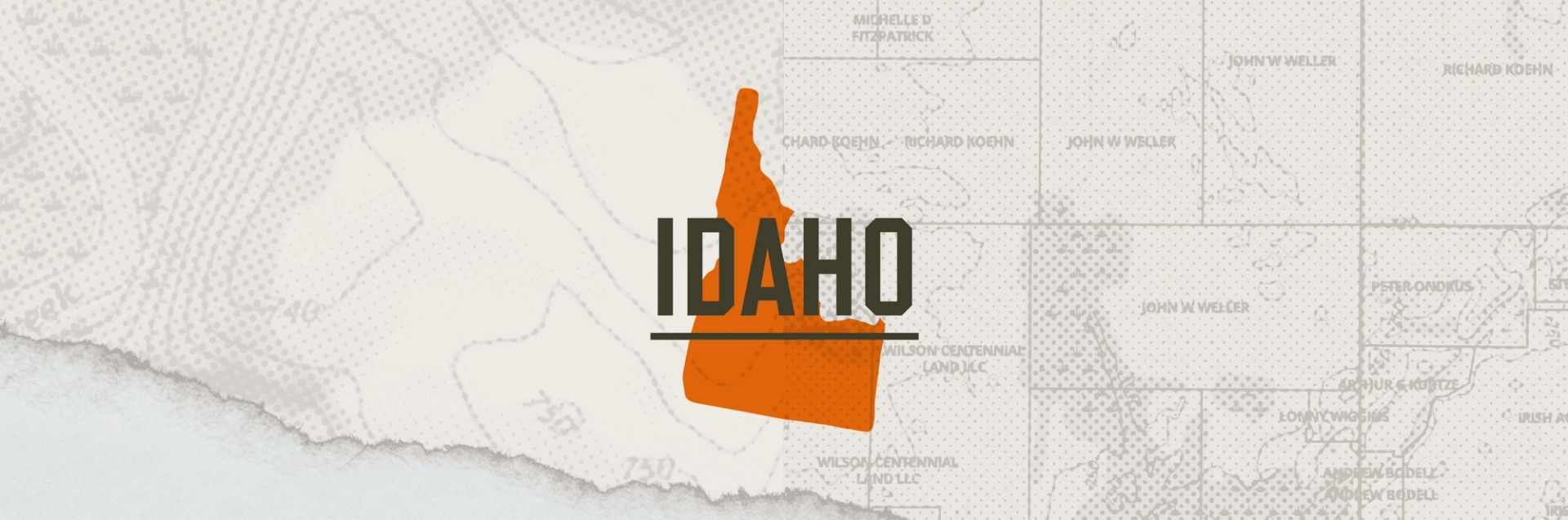 A graphic of the state of Idaho representing hunting in Idaho.