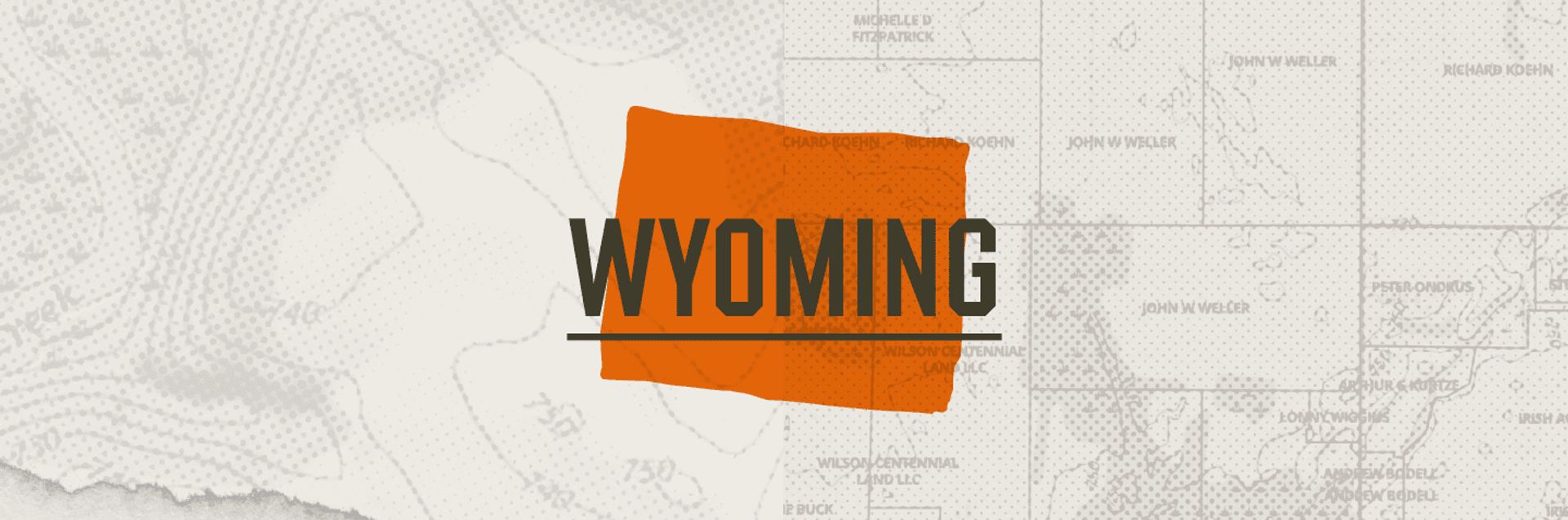 A graphic of the state of Wyoming representing Wyoming hunting seasons.