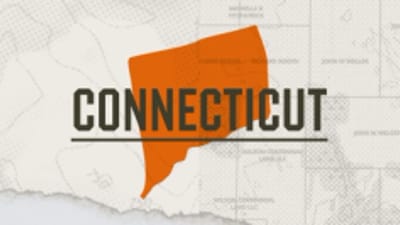 A graphic of the state of Connecticut representing hunting in Connecticut.