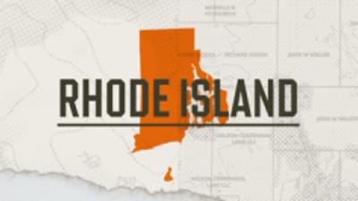 A graphic of the state of Rhode Island representing the Rhode Island hunting season.