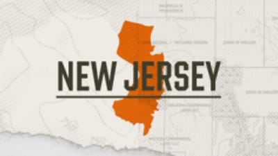A graphic of the state of New Jersey representing the New Jersey hunting seasons.