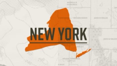 A graphic of the state of New York representing New York hunting seasons.