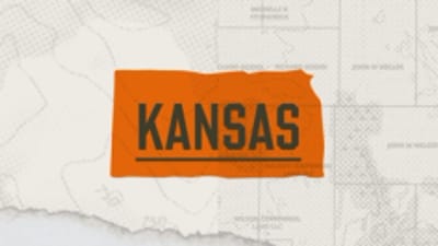 A graphic of the state of Kansas representing the Kansas hunting seasons.