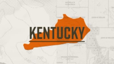 A graphic of the state of Kentucky representing Kentucky hunting seasons.