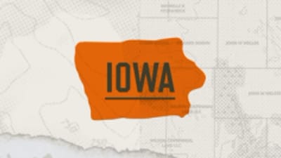A graphic of the state of Iowa representing the Iowa hunting seasons.