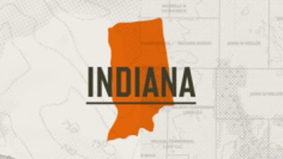 A graphic of the state of Indiana representing Indiana hunting seasons.