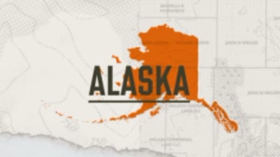 A graphic of the state of Alaska representing Alaska hunting seasons.