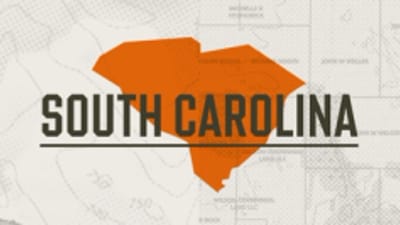 A graphic of the state of South Carolina representing South Carolina hunting seasons.