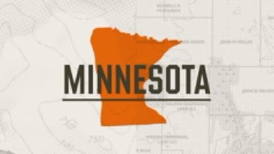 A graphic of the state of Minnesota representing Minnesota hunting seasons.