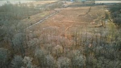 Overhead view of land late season, how to find property lines in Missouri concept. 
