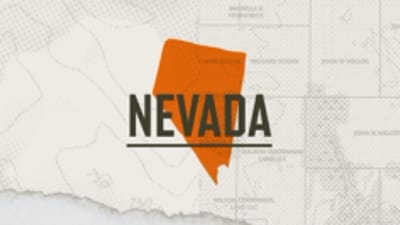 A graphic of the state of Nevada representing the Nevada hunting season.